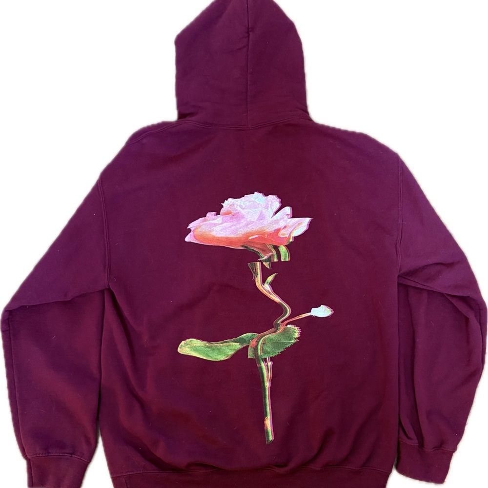 Taylor Swift Lover Era Maroon Flower Glitch Hoodie